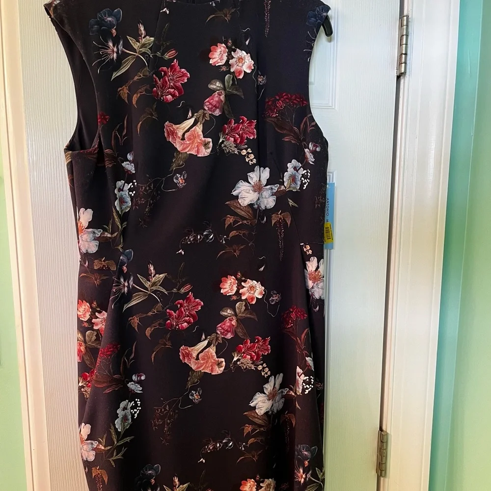 NEW with tags - ANTONIO MELANI Navy Floral Midi Dress - Picture 5 of 10